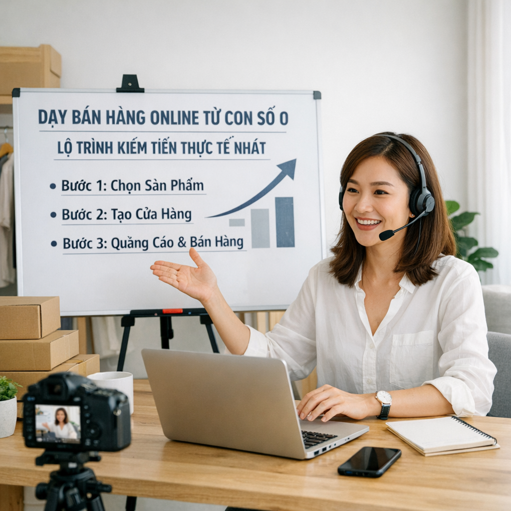 Dạy Bán Hàng Online Từ Con Số 0 – Lộ Trình Kiếm Tiền Thực Tế Nhất