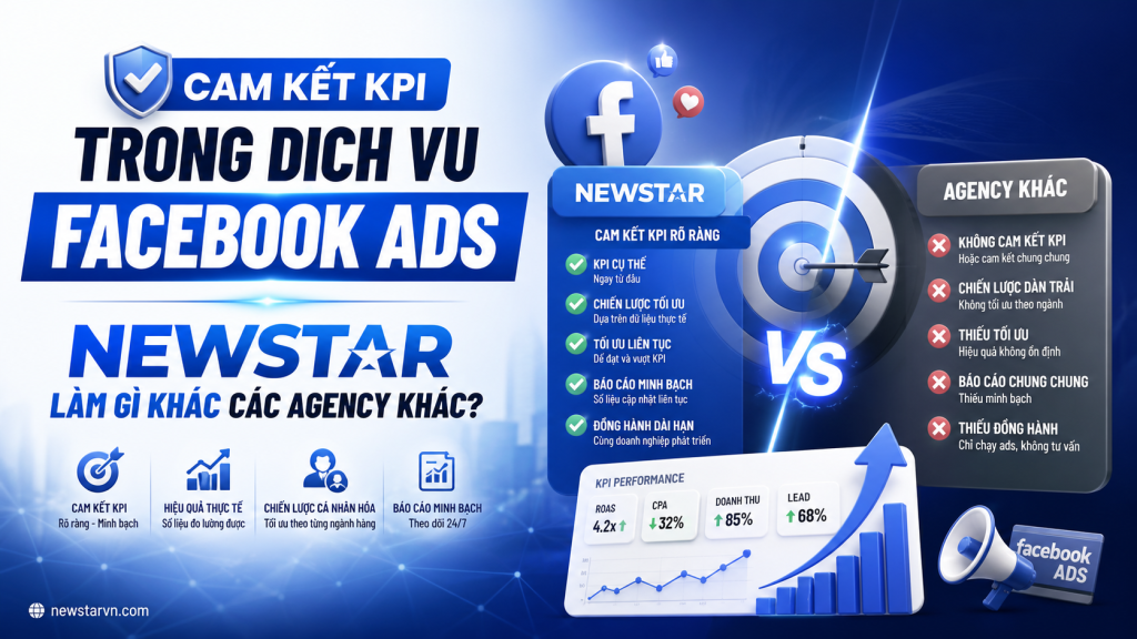 Cam Kết KPI Trong Dịch Vụ Facebook Ads: NEWSTAR Làm Gì Khác Các Agency Khác?