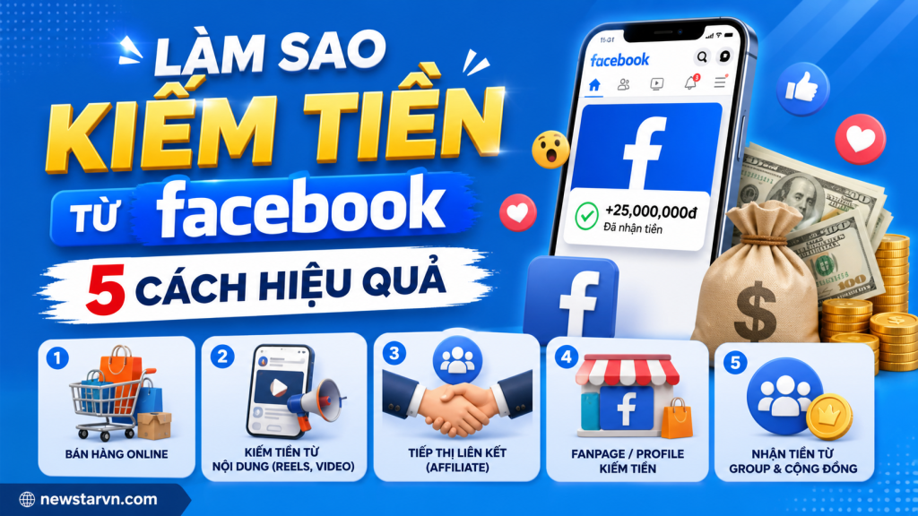 Làm Sao Kiếm Tiền Từ Facebook – 5 Cách Hiệu Quả
